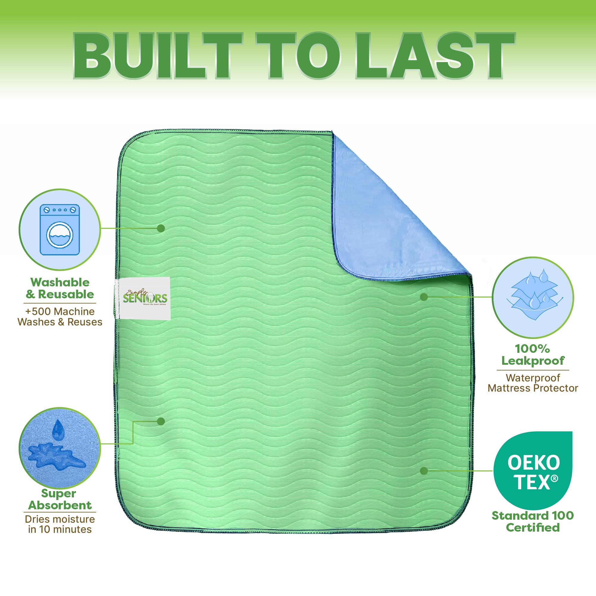 Simply Seniors quilted top pad delivers soft comfort for sensitive skin.