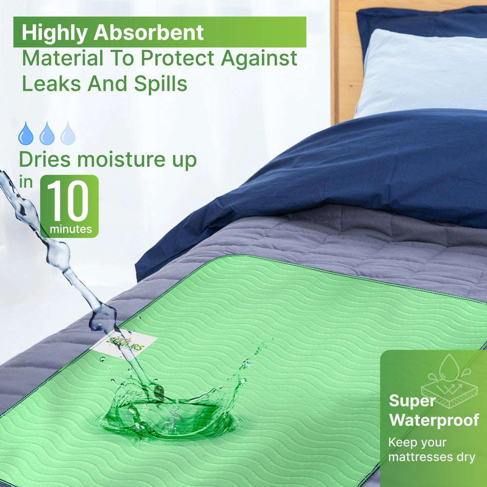Simply Seniors bed pads 34x36 with soft top surface for comfort.