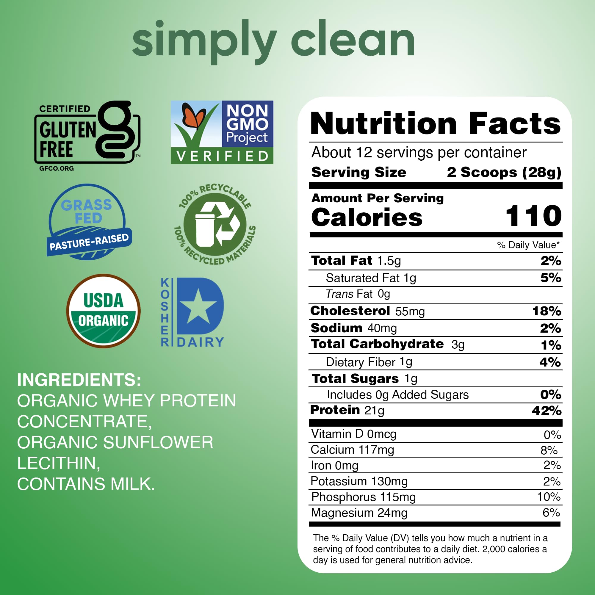 Simply tera's powder scoop highlights easy measurement for a complete protein serving.