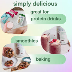 Simply Teras Organic Whey Vanilla milkshake mix as a versatile smoothie base.