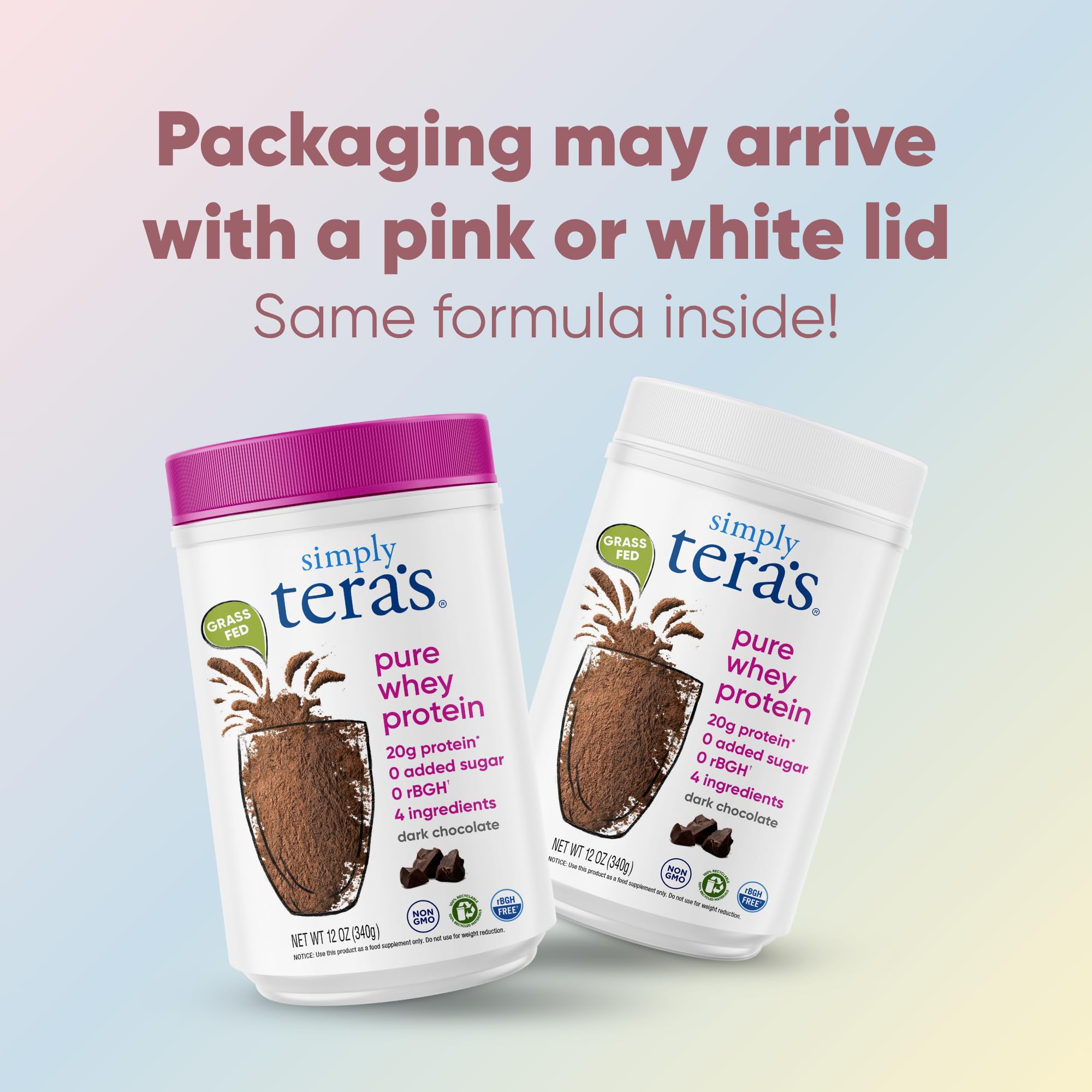 Scoop beside the Simply Tera's whey jar for quick post-workout shakes