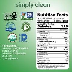 Pouring Simply Teras Whey Plain Unsweetened 12-oz to mix with water or milk