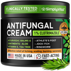 SimplyVital antifungal cream 1 percent clotrimazole tube relieves itching and soothes skin