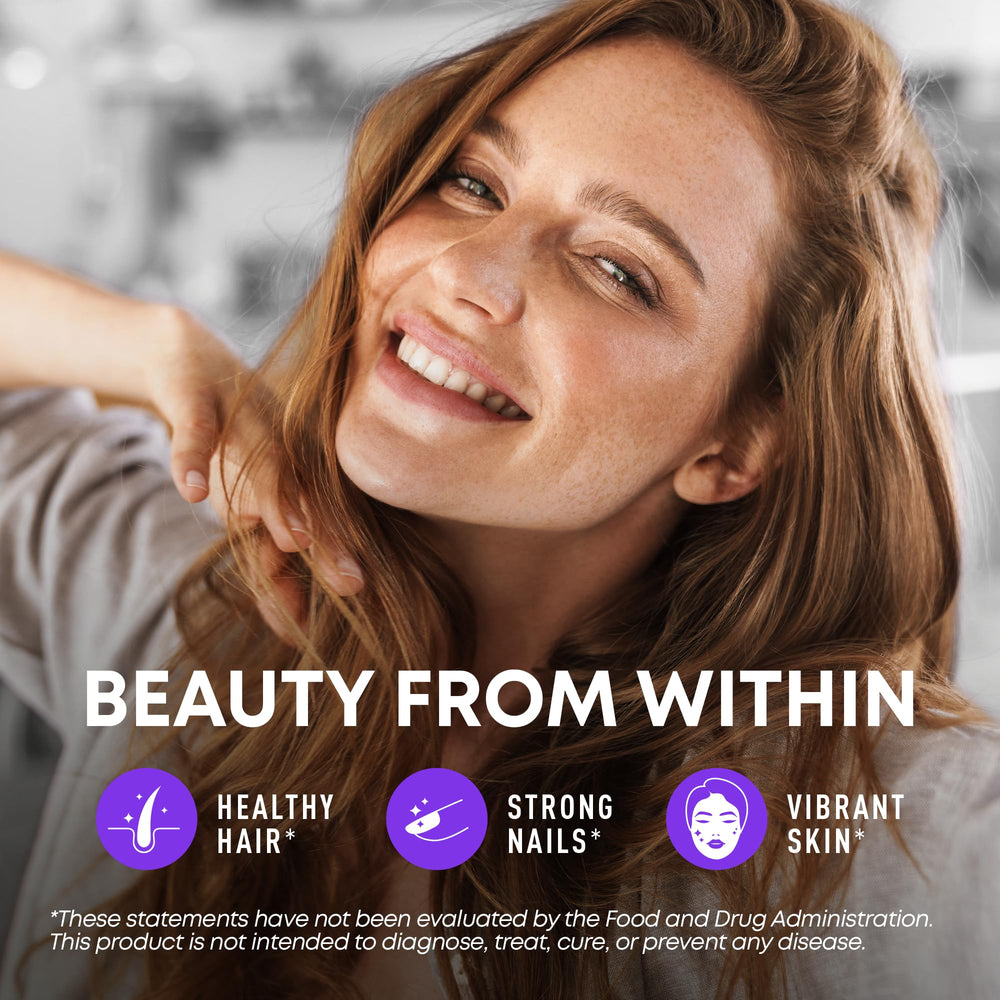 SimplyVital packaging shows the collagen-keratin blend for daily use.