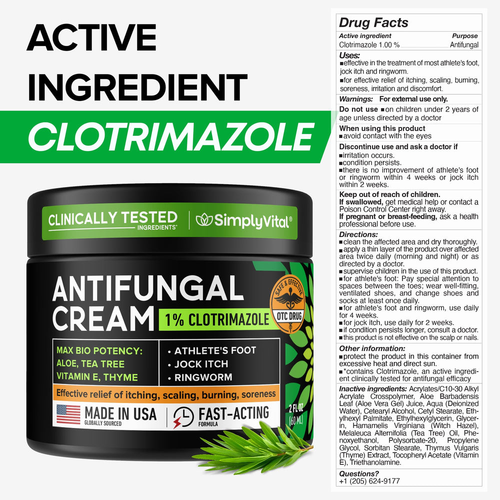 SimplyVital clotrimazole cream for topical care of common fungal conditions