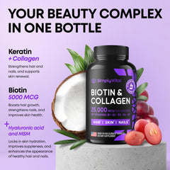 SimplyVital collagen-keratin formula fosters radiant skin.