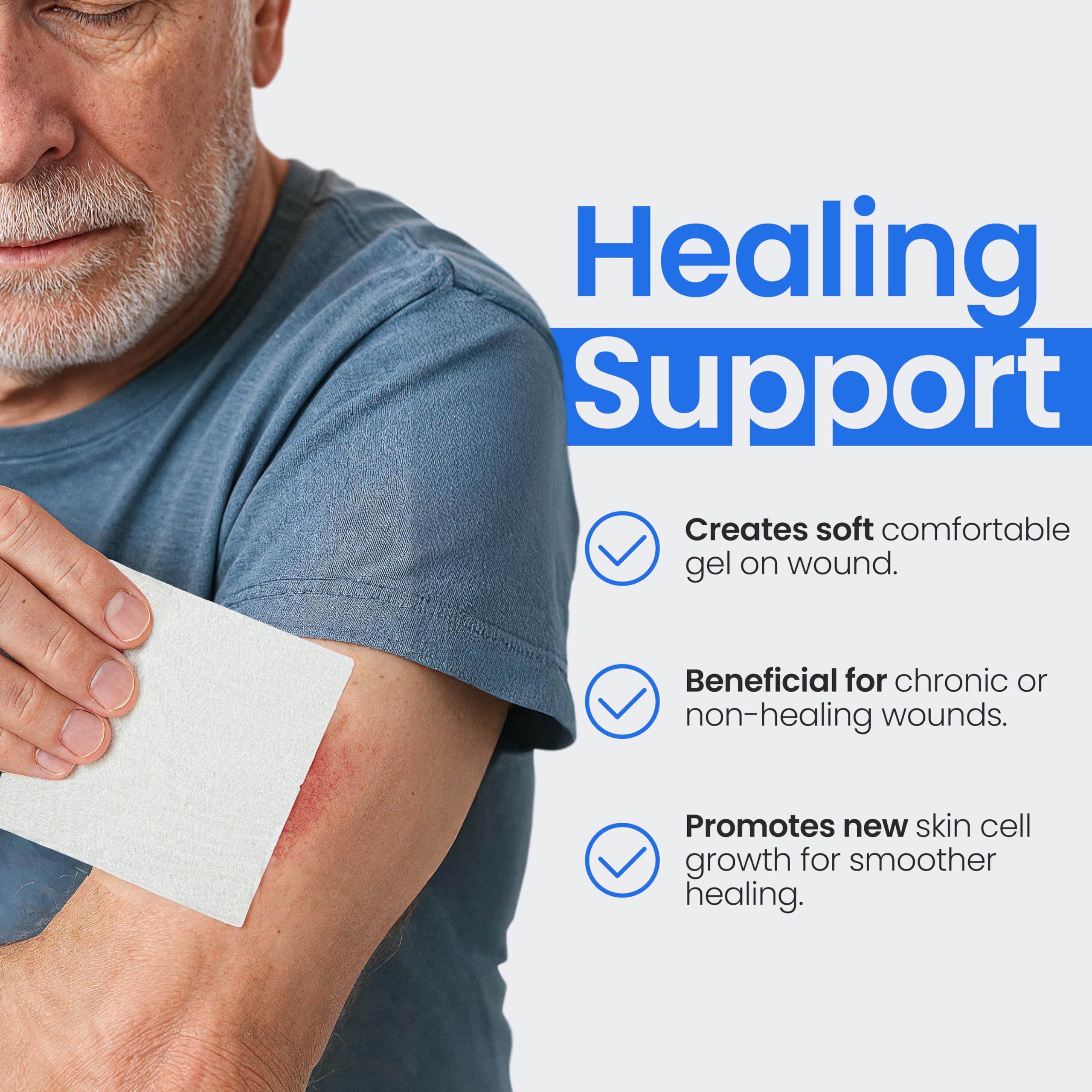 Simpurity collagen dressing pads cut-to-fit for versatile wound sizing.