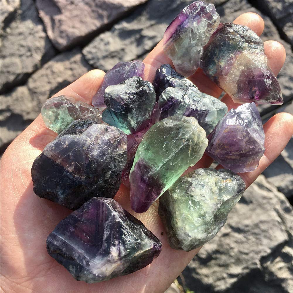 Simurg fluorite rough for cabbing and shaping experiments.