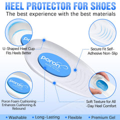 Sinbowl Poron heel pads side profile show curved fit and comfort.
