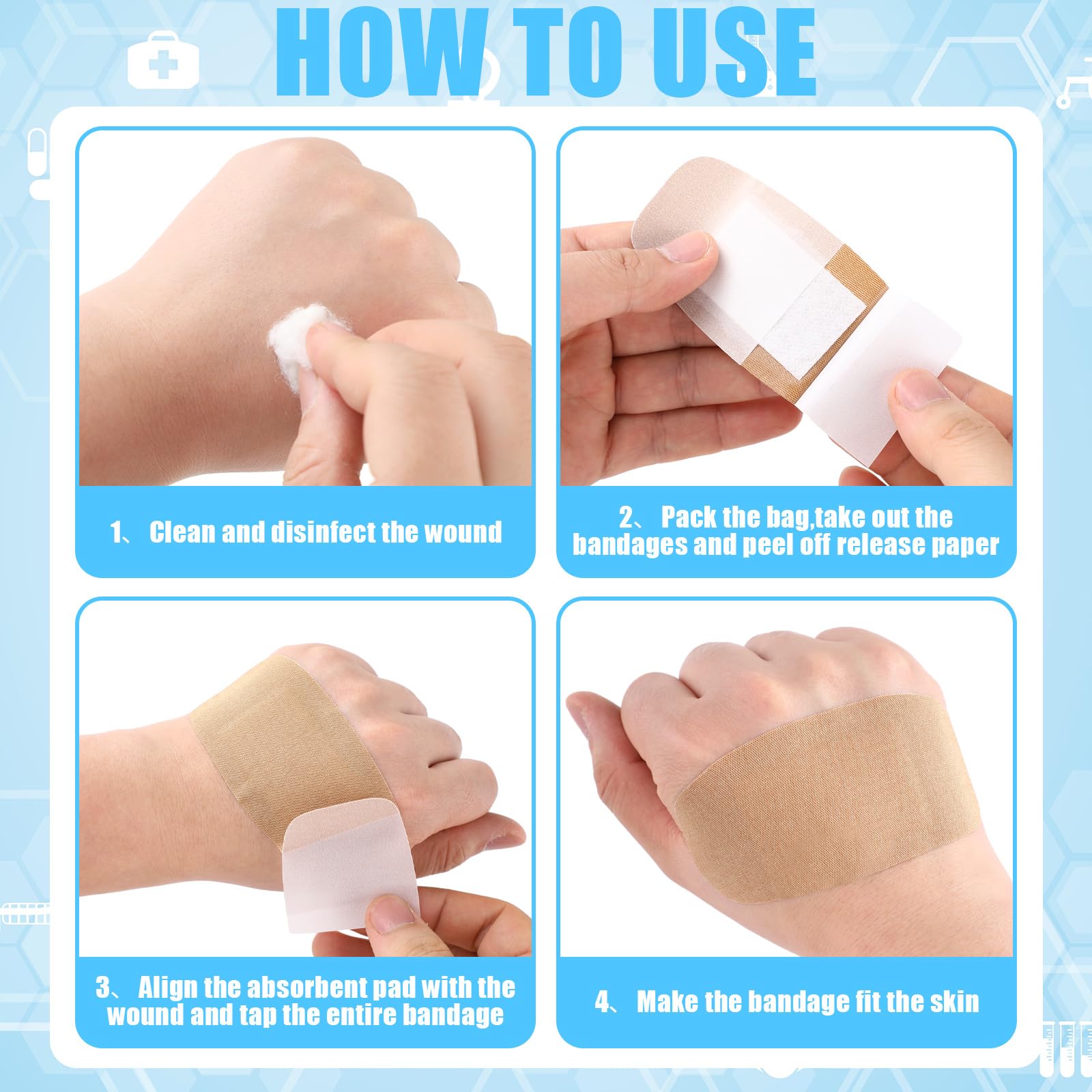 Sinmoe bulk wound care bandages guard against dust and minor scrapes.