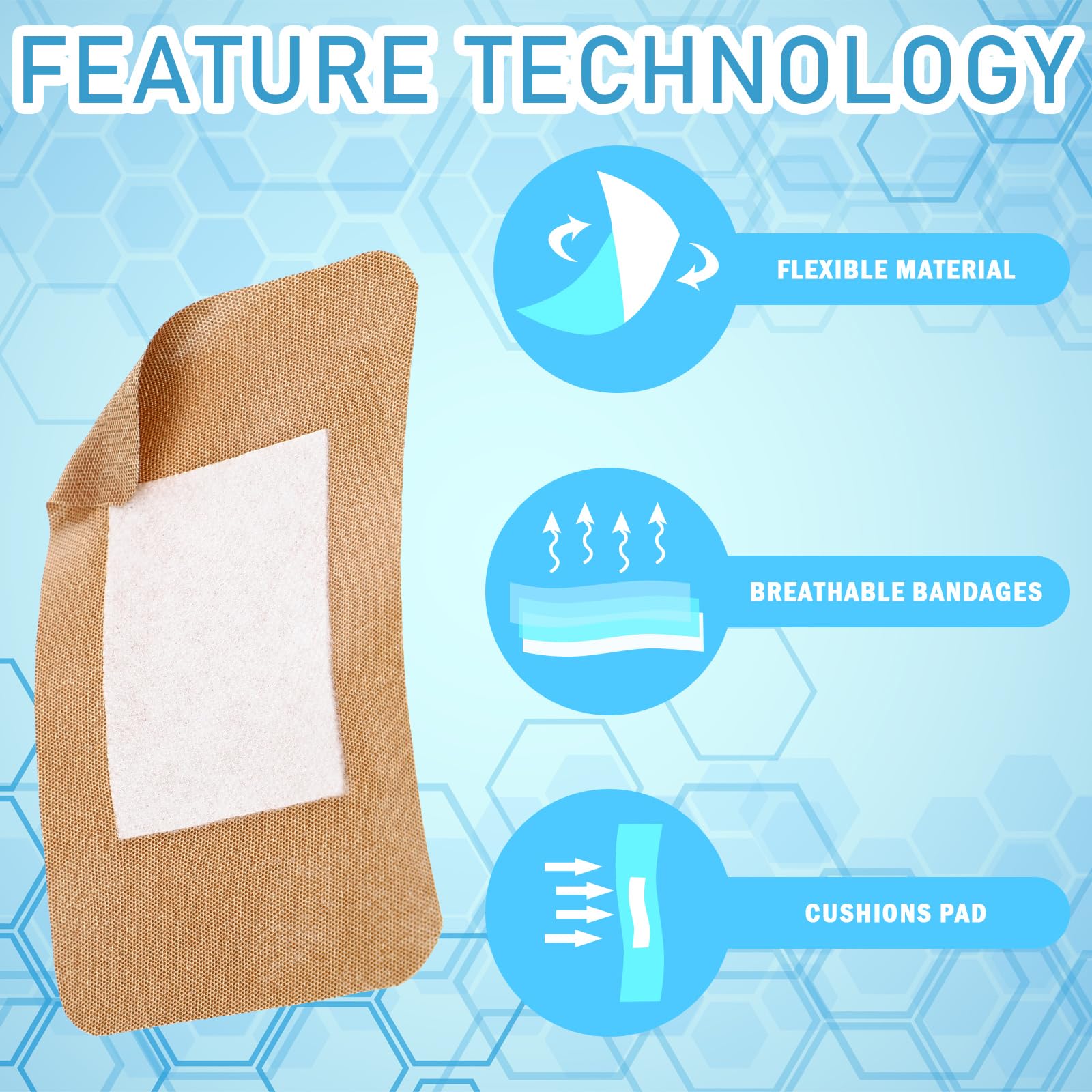 Sinmoe easy-apply fabric bandage sticks to cleaned wounds quickly and securely.