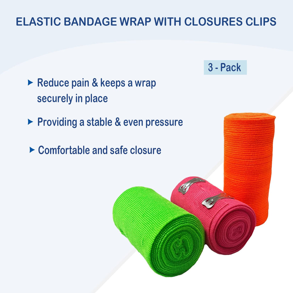 SION BIOTEXT elastic bandage wrap in mixed colors for easy identification.