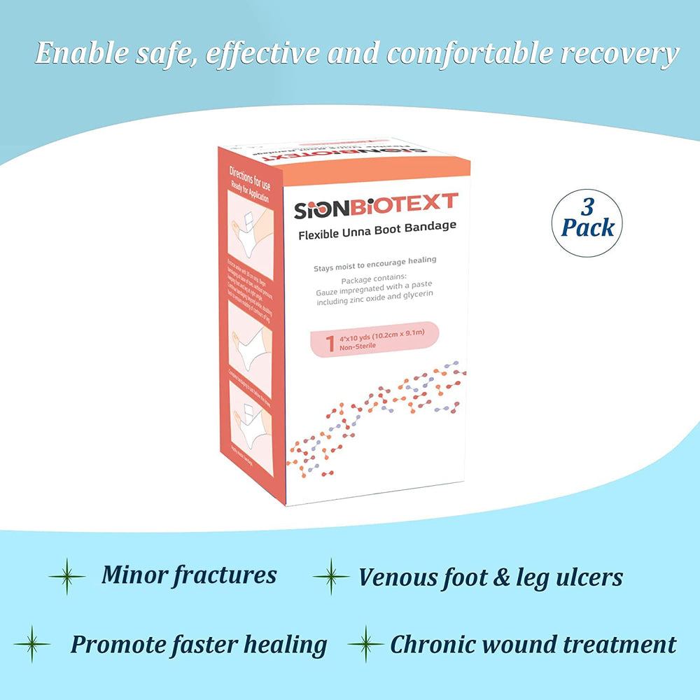 Sion Biotext packaging and gauze pads ready-to-use