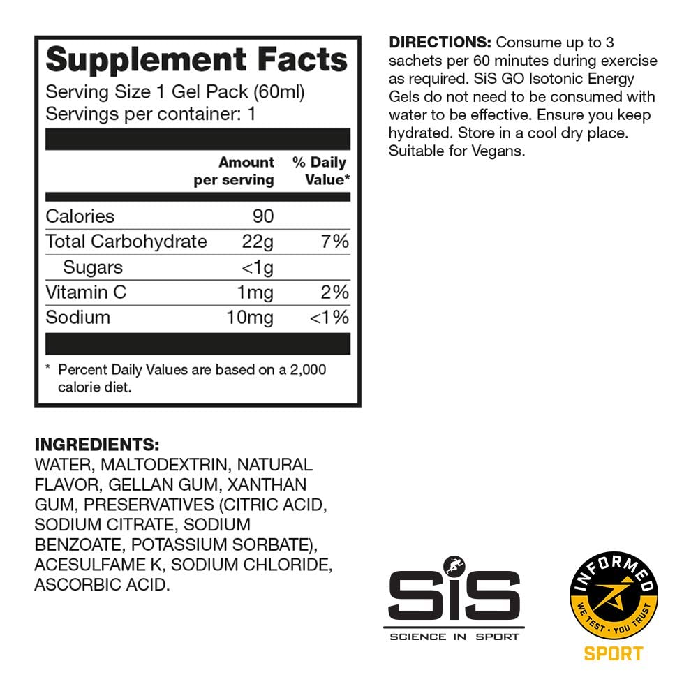 SiS GO energy gels assortment with multiple flavors for choice.