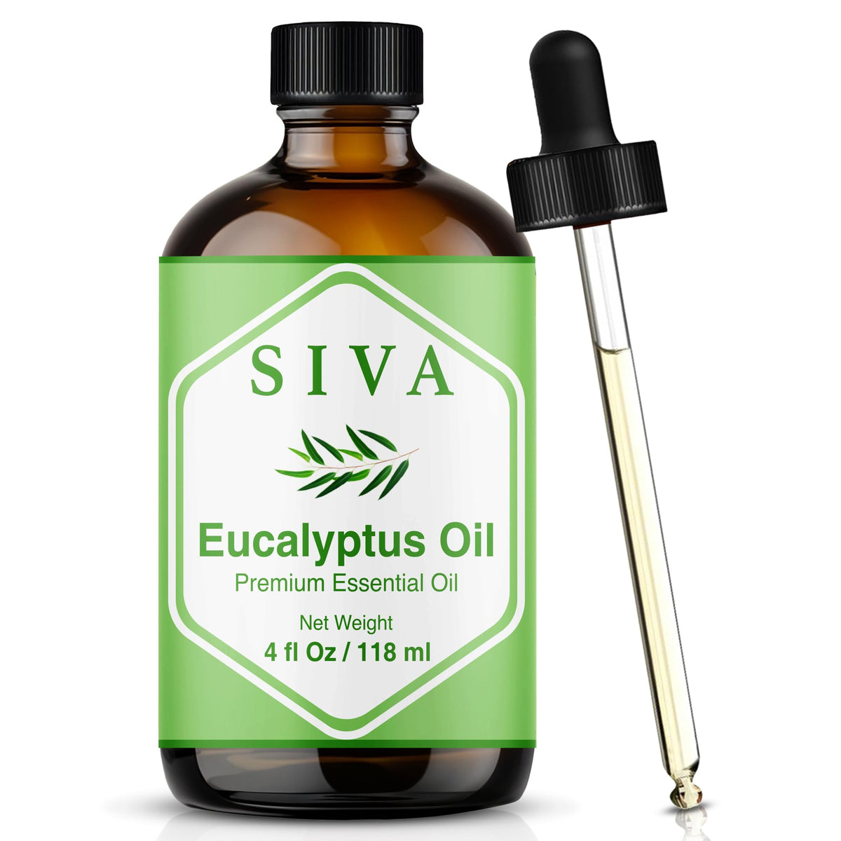 SIVA ORGANICS eucalyptus oil bottle for a fresh scent in your diffuser