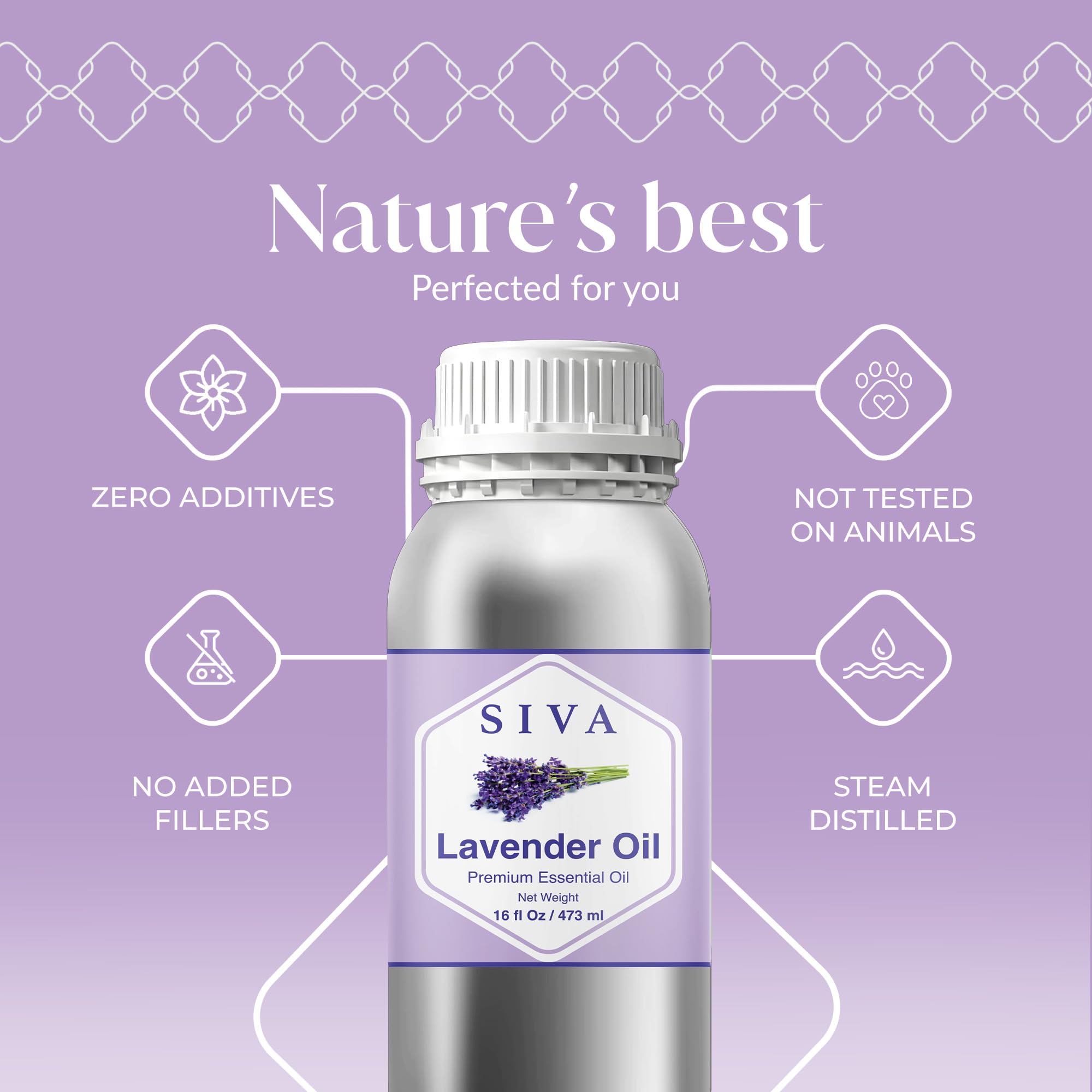 SIVA Organics Lavender Oil diffuser ambiance showing calming floral aroma.