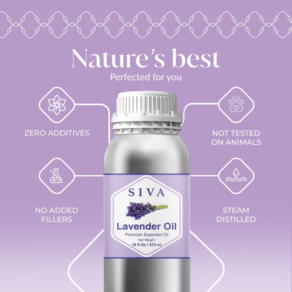 SIVA Organics Lavender Oil diffuser ambiance showing calming floral aroma.