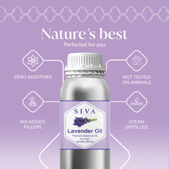 SIVA Organics Lavender Oil diffuser ambiance showing calming floral aroma.