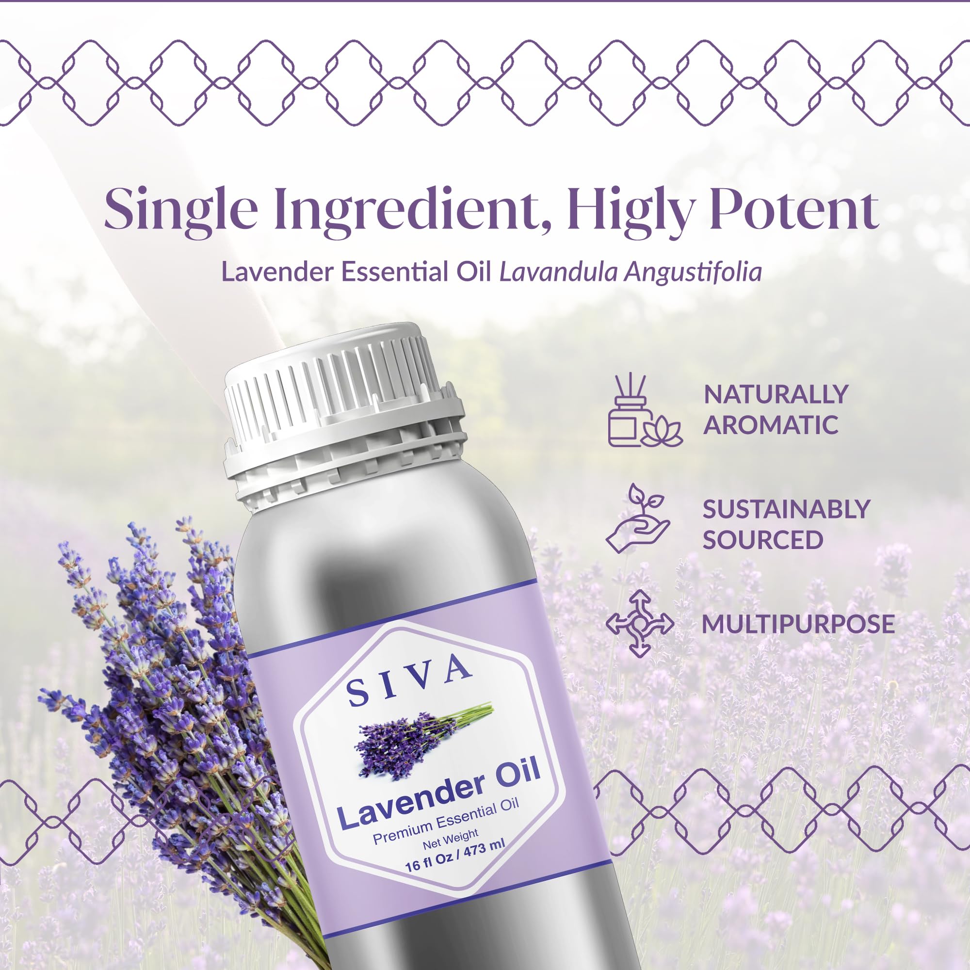 SIVA Organics Lavender Oil for hair care and scalp massage after dilution.