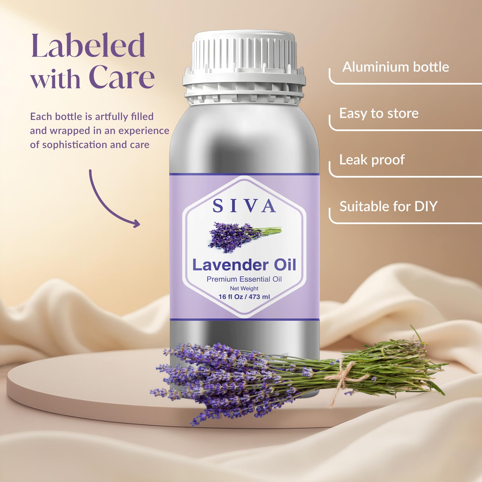 SIVA Organics Lavender Oil blended into skincare routine for gentle care.