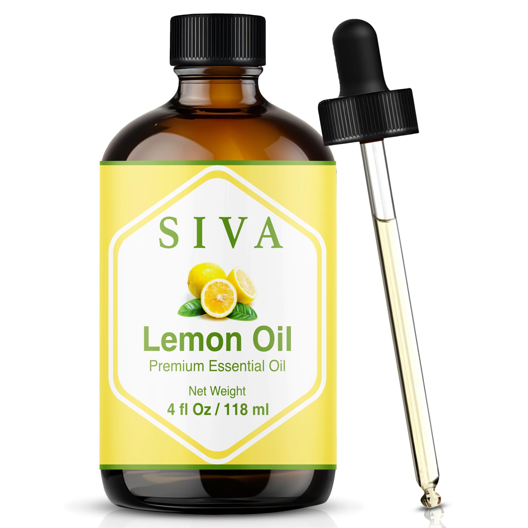 SIVA ORGANICS Lemon oil bottle front for aroma and skincare use