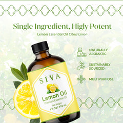 SIVA ORGANICS Lemon oil in diffuser releasing citrus aroma