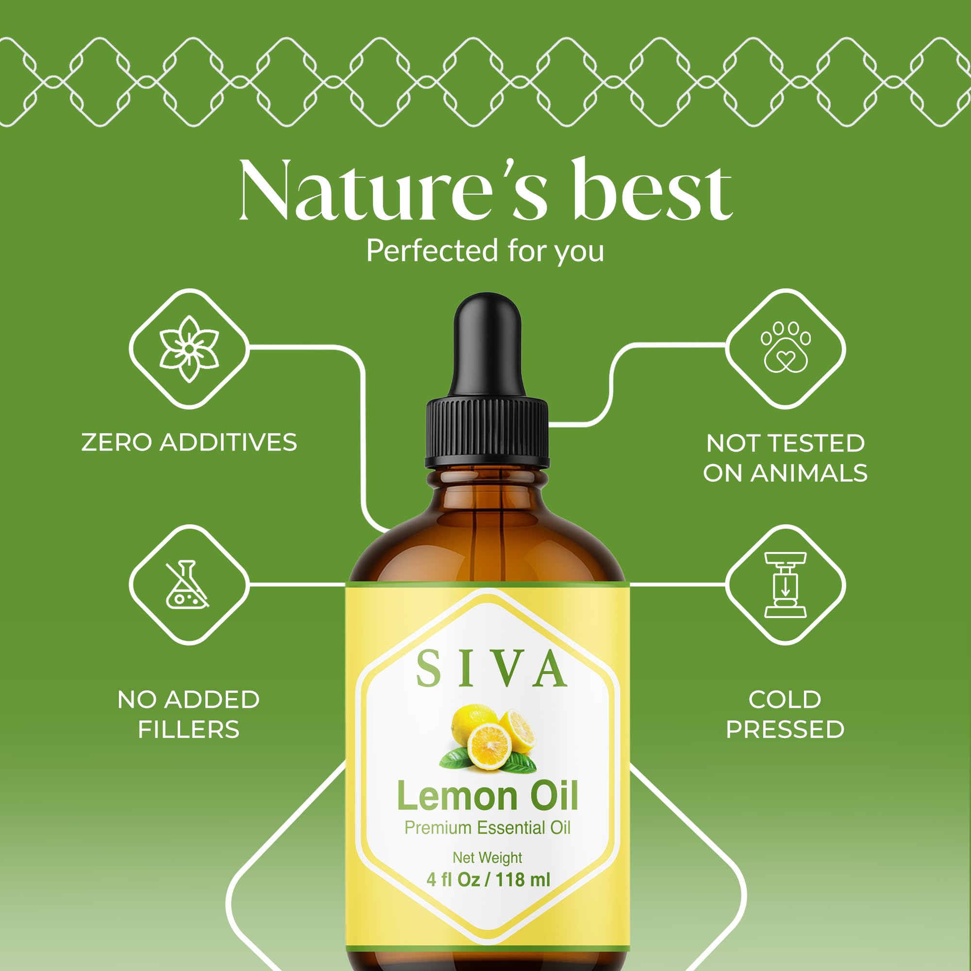 SIVA ORGANICS Lemon oil dropper ready for precise application