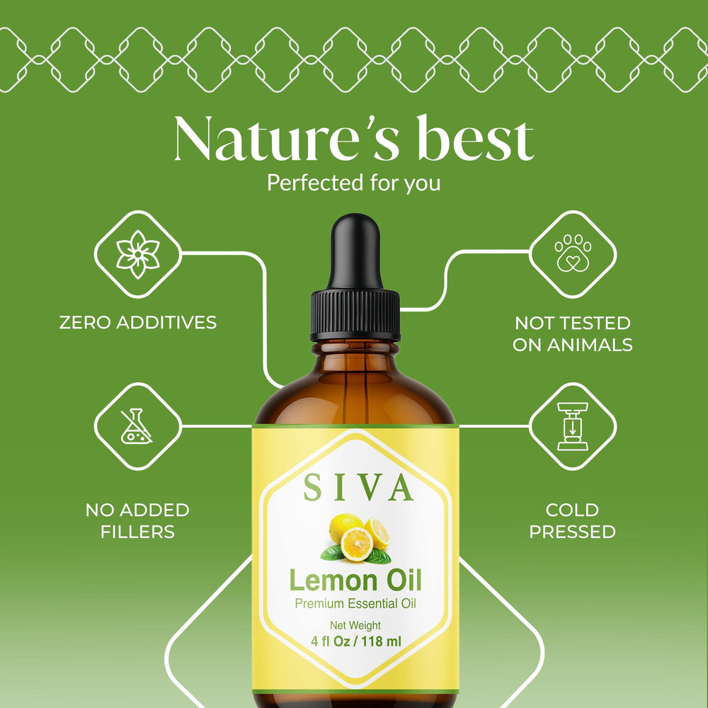 SIVA ORGANICS Lemon oil dropper ready for precise application
