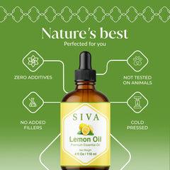SIVA ORGANICS Lemon oil dropper ready for precise application