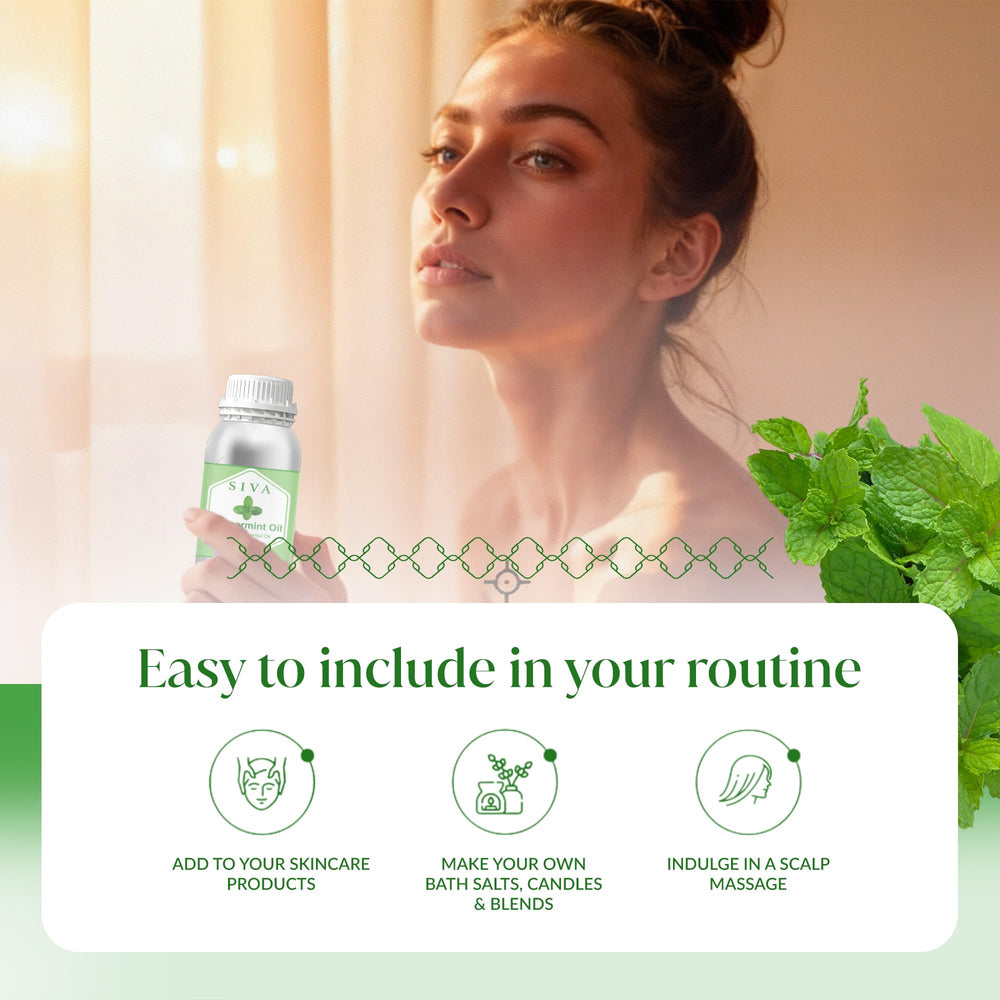 SIVA ORGANICS Peppermint Oil added to warm water for a foot bath.