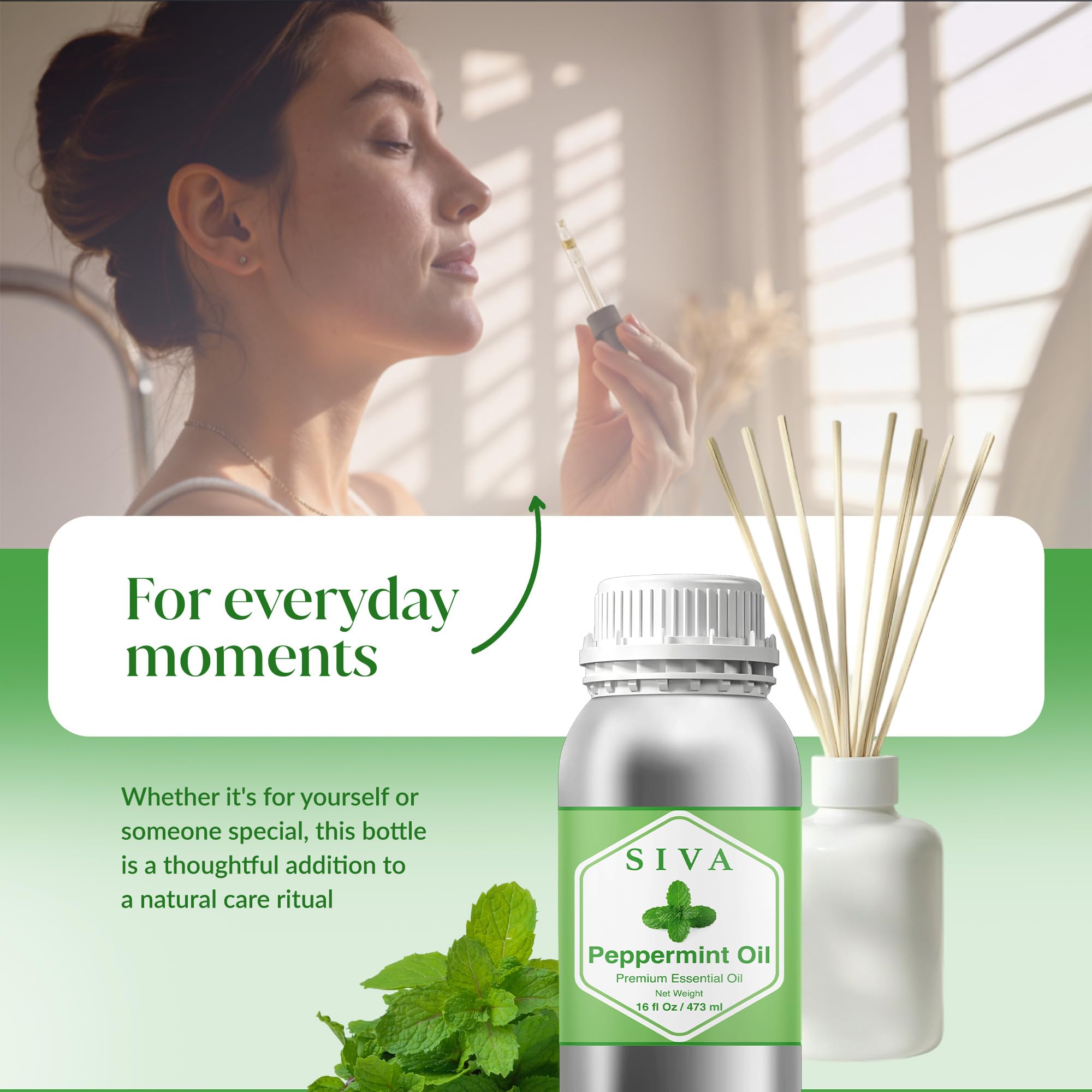 SIVA ORGANICS Peppermint Oil in a roll-on for easy aromatherapy.
