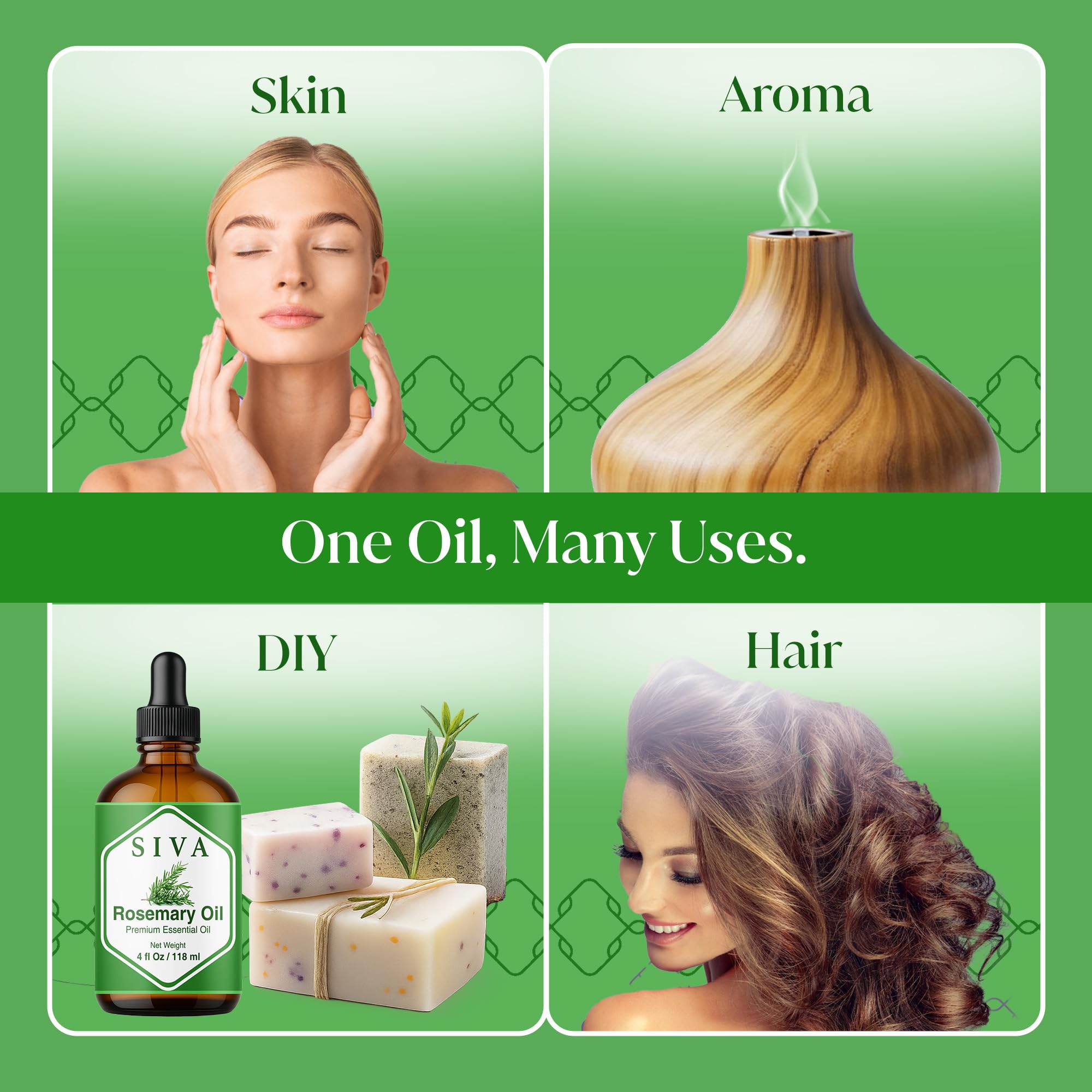 Siva Rosemary Oil applied to skin as part of a skincare routine (diluted).