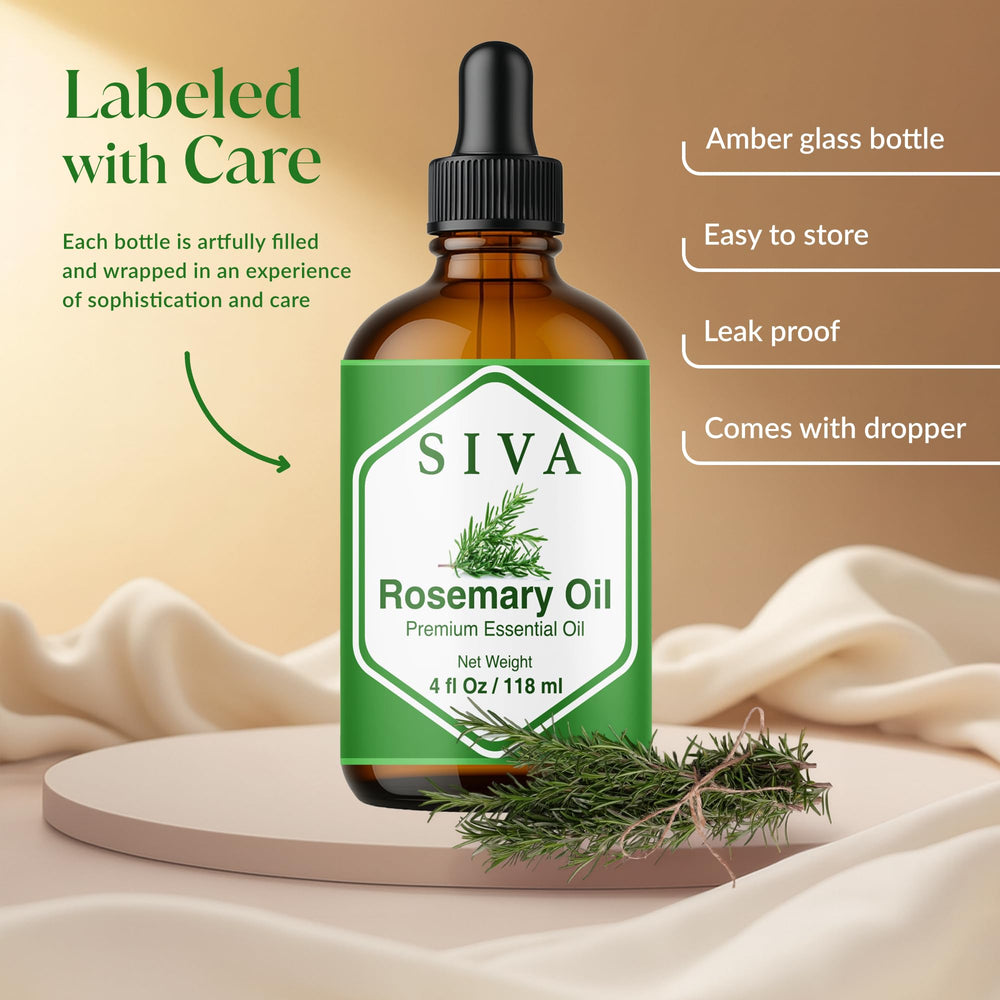 Siva Rosemary Oil used for hair and scalp massage after dilution.