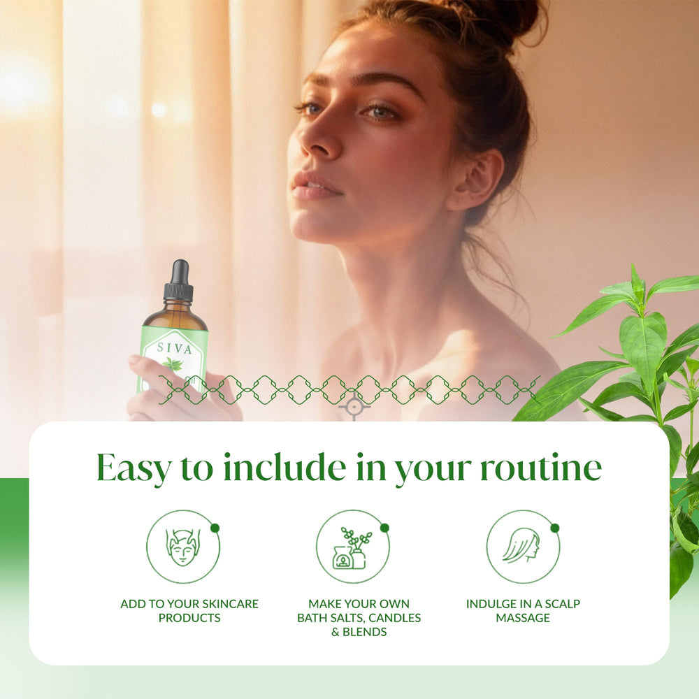 SIVA Tea Tree Oil aromatherapy scent creates a stimulating atmosphere