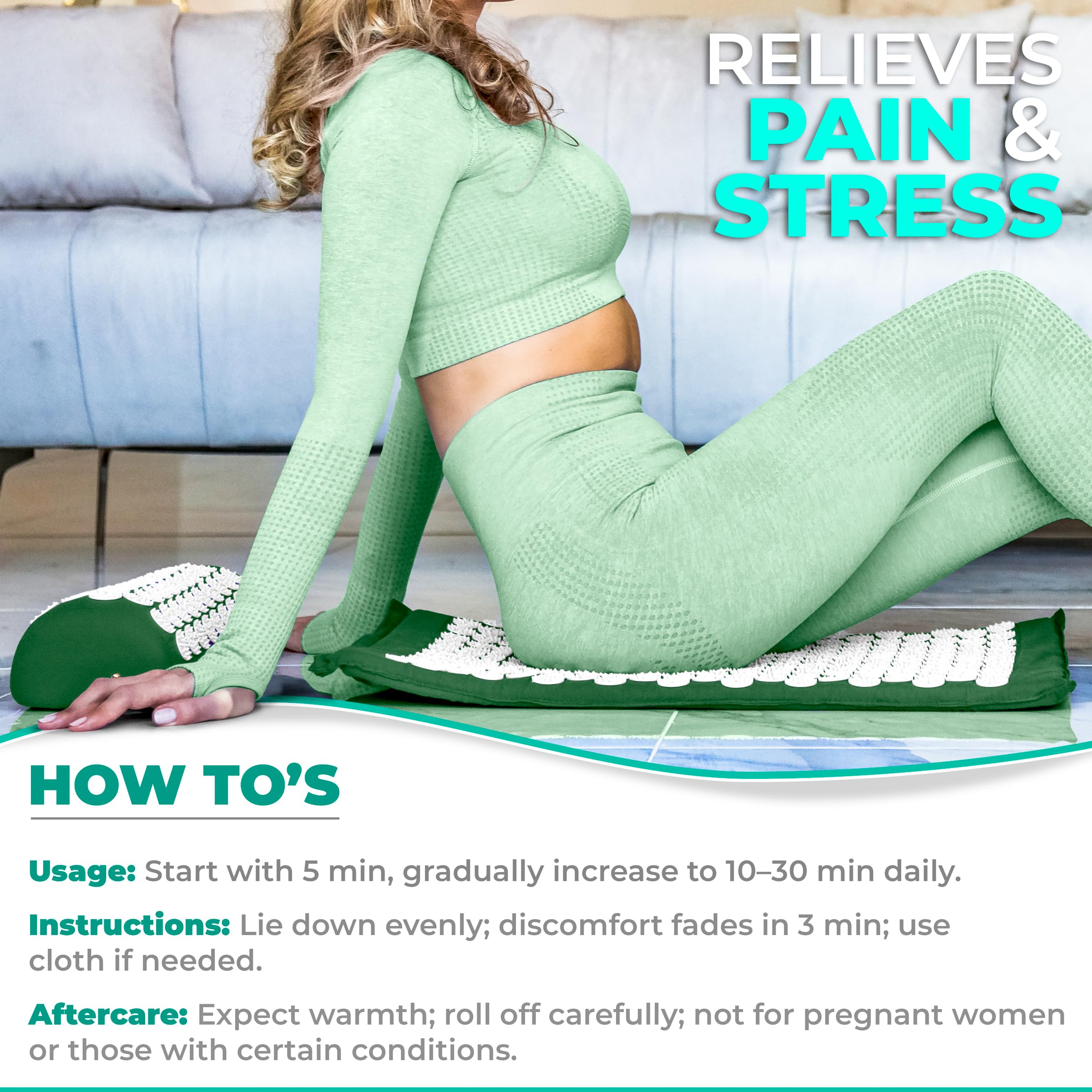 Sivan neck pillow relaxation in green highlighting neck support and stress relief