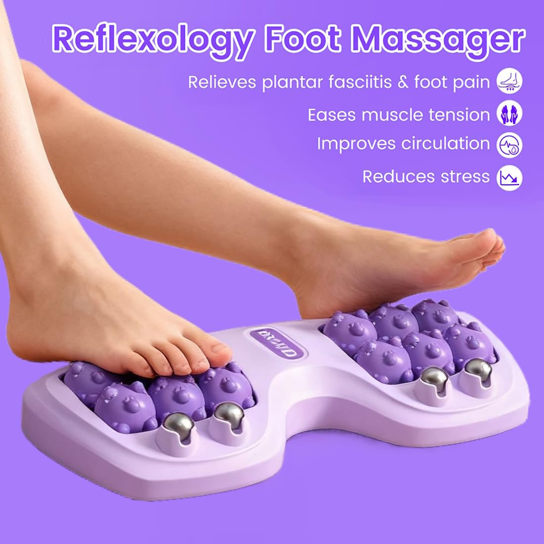 Sixco Foot Massager Roller showcases ergonomic shape and deep relief from cat paw massage.