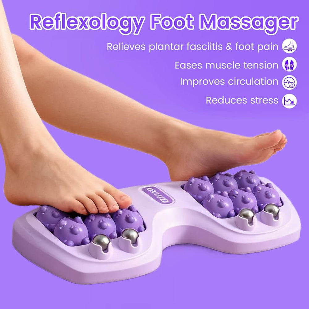 Sixco Foot Massager Roller showcases ergonomic shape and deep relief from cat paw massage.
