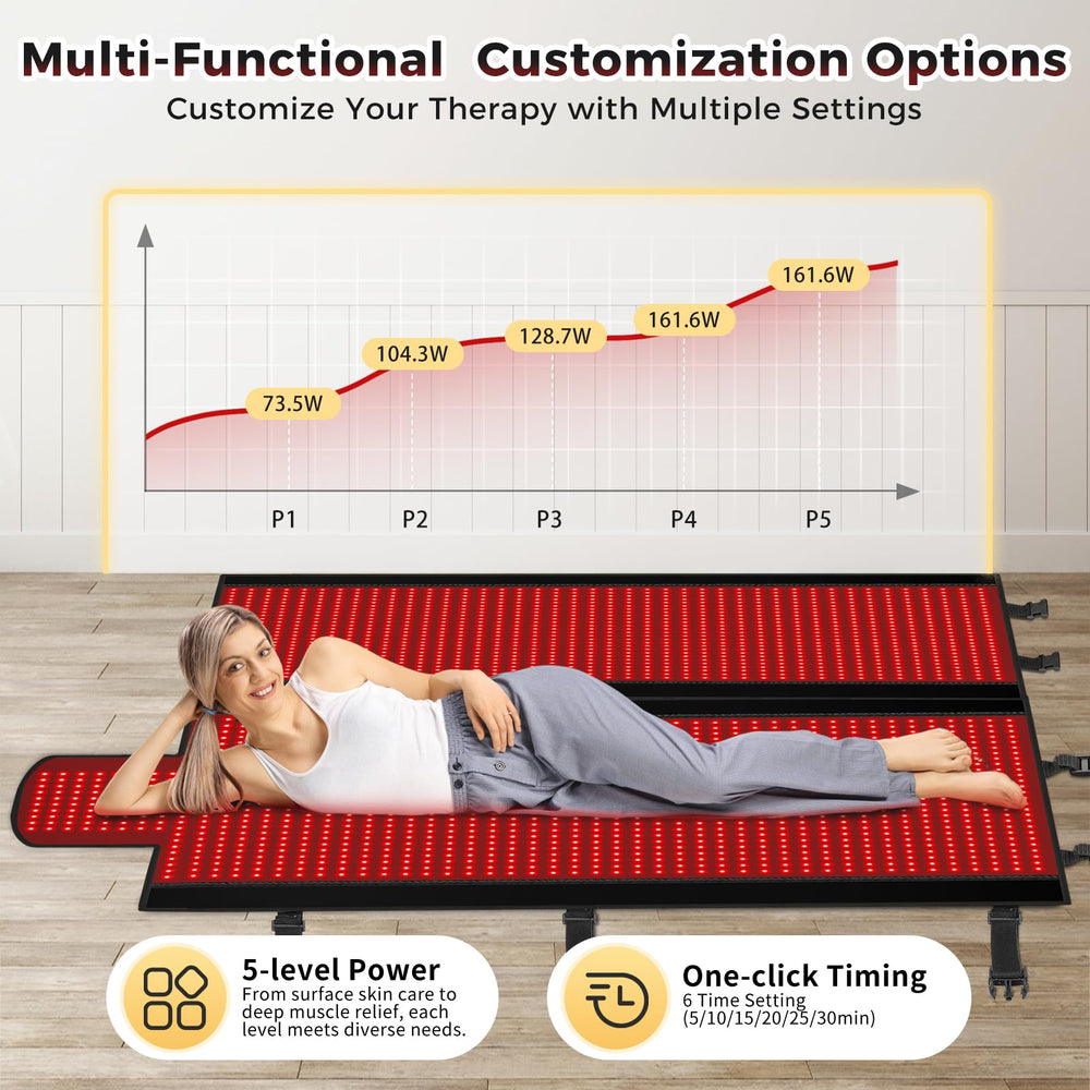 Extended therapy surface provides full-body coverage during sessions.