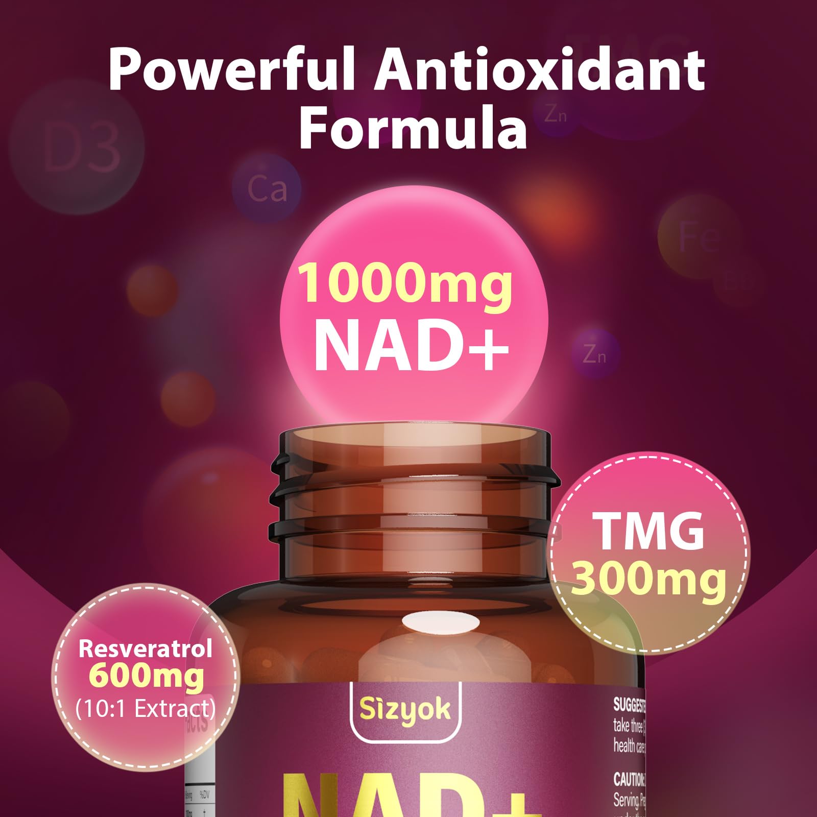 Sizyok TMG 300mg blend shown with absorption features.