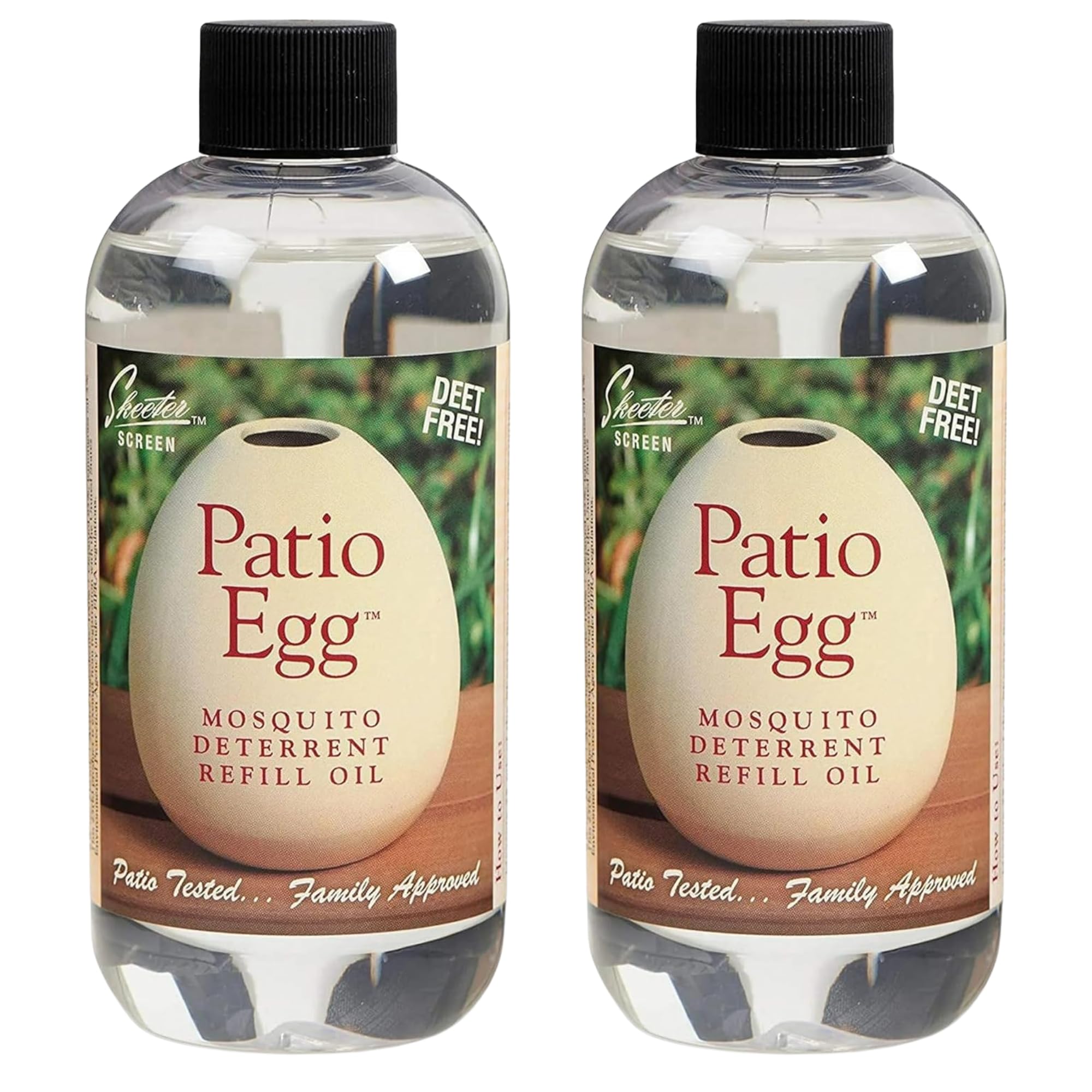 Skeeter Screen Patio Egg refill oil pour enabling easy top-ups for consistent scent.