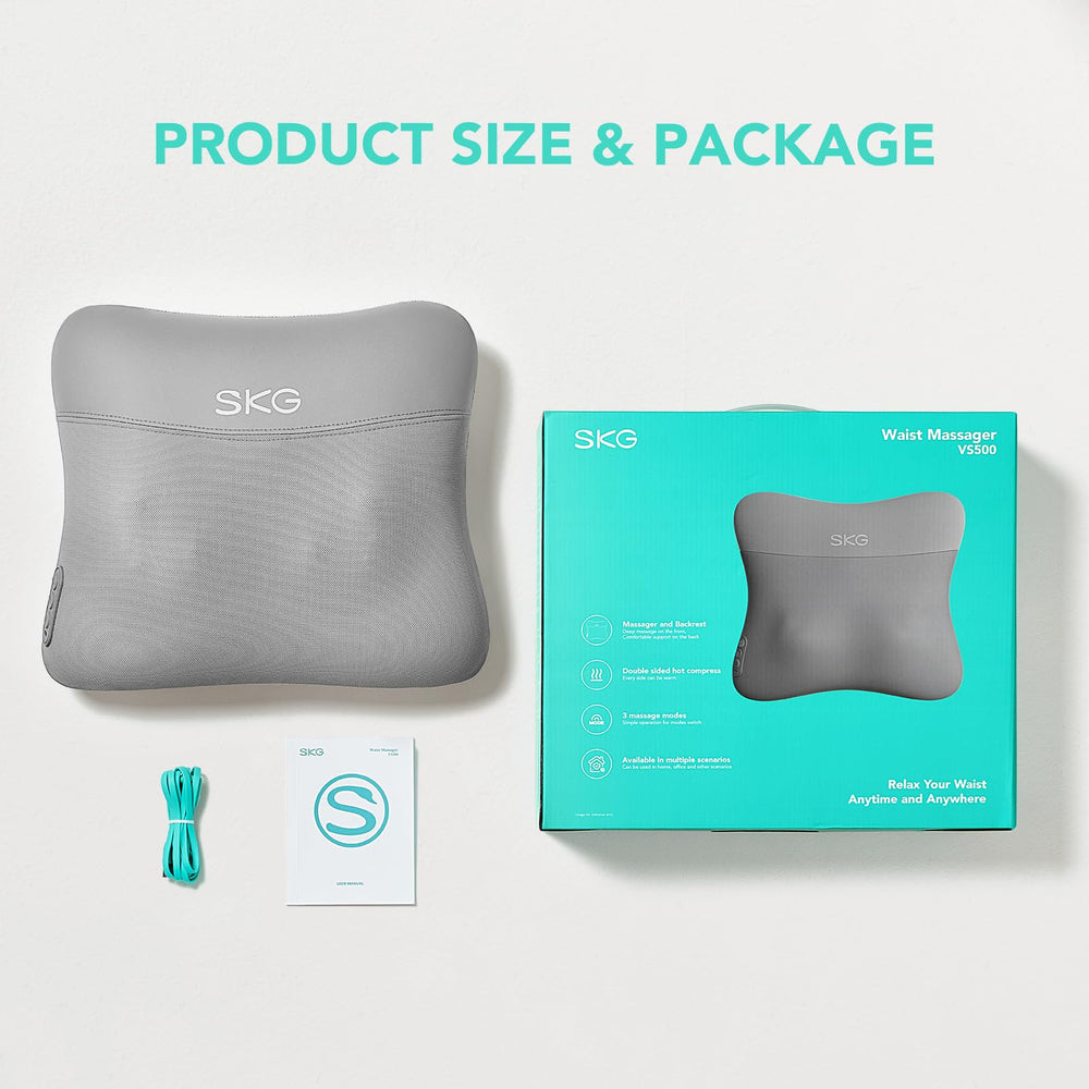 SKG memory foam support maintains ergonomic posture during long workdays