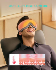 SKG Eye Massager adjustable headband demonstrates customizable fit for all users.