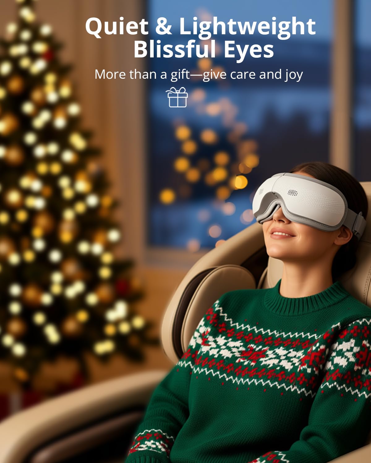 SKG Eye Massager foldable design collapsed for easy storage and travel.
