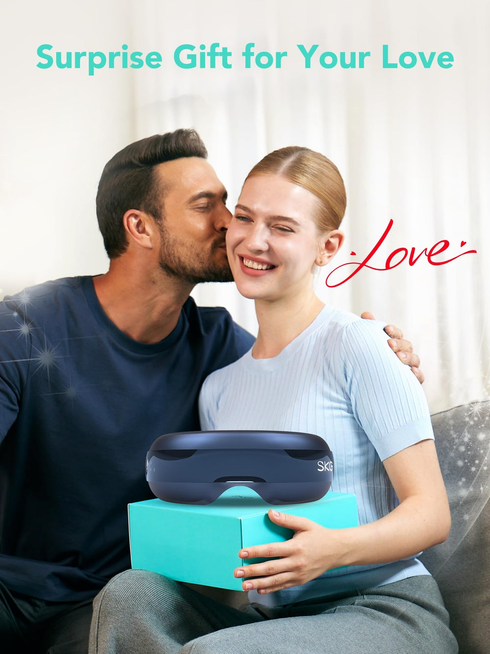 Gentle heat from SKG Eye Massager eases eye strain during breaks