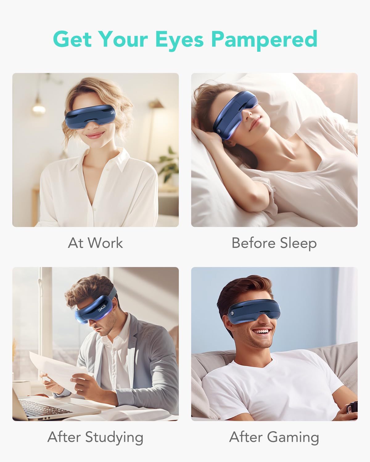 One button operation for simple, quick relaxation sessions