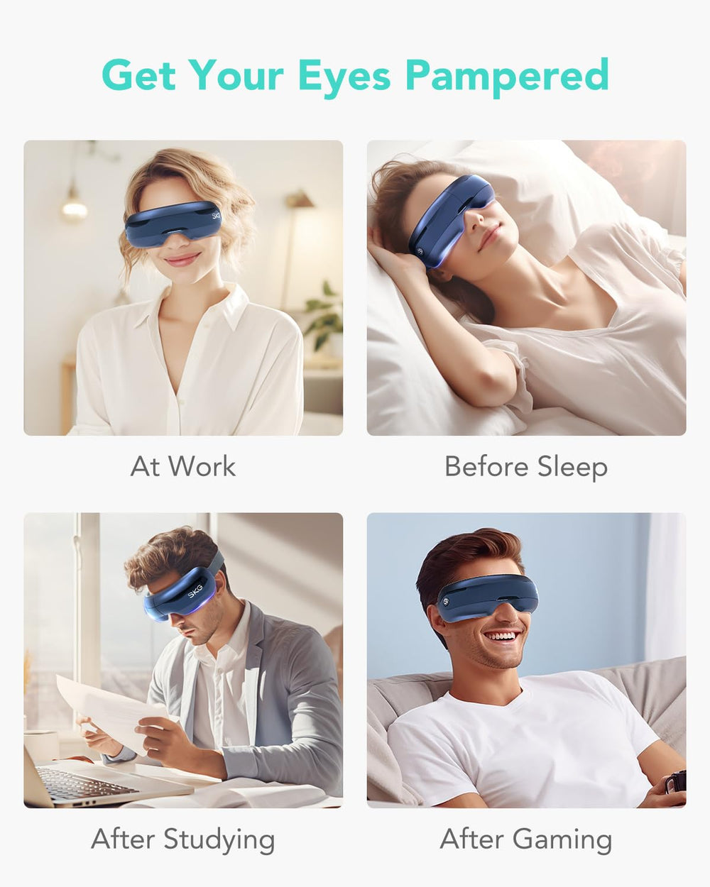 One button operation for simple, quick relaxation sessions