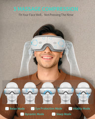 SKG Eye Massager protein-leather surface closeup inviting comfortable, premium feel.