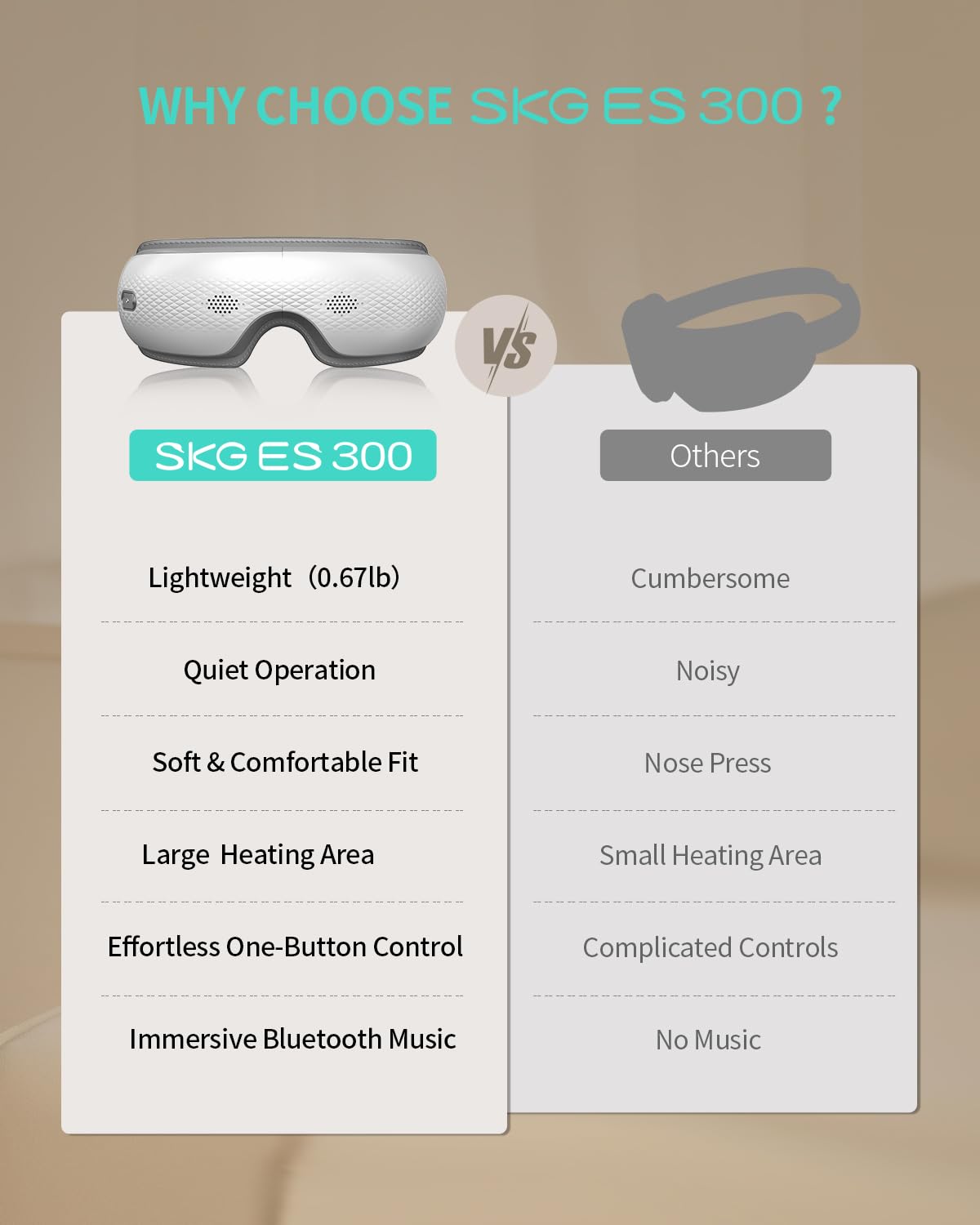 SKG Eye Massager desk or bed use supports quick refresh during breaks.