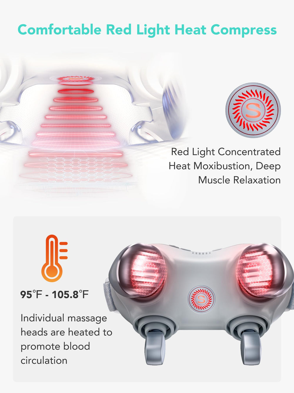 Wireless SKG H7 MAX massager powered by 2200mAh battery.