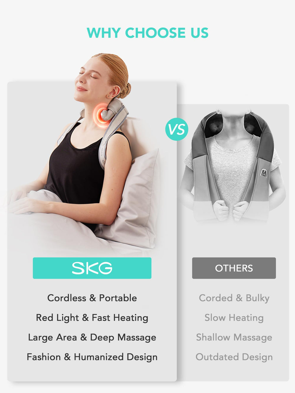 SKG H7 MAX heat button with voice and silent mode options.